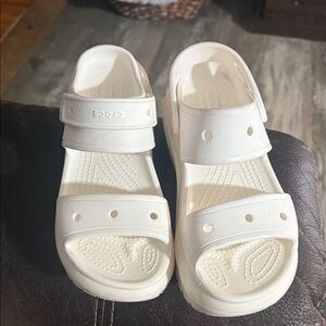 CROCS Women's White Platform Sandals